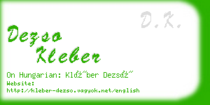 dezso kleber business card